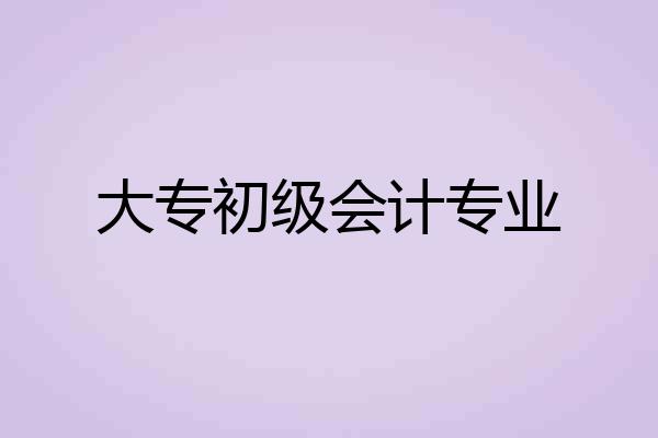 大专初级会计专业
