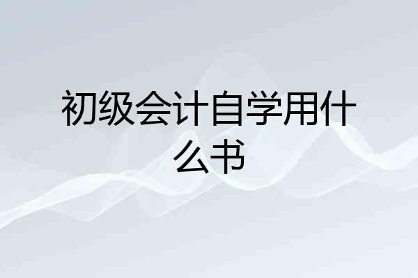 初级会计自学用什么书