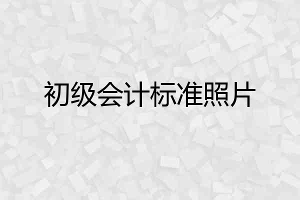 初级会计标准照片