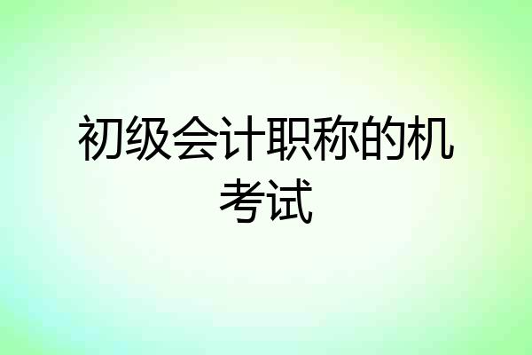初级会计职称的机考试