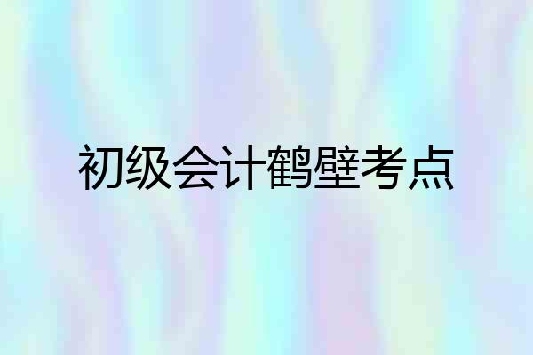 初级会计鹤壁考点