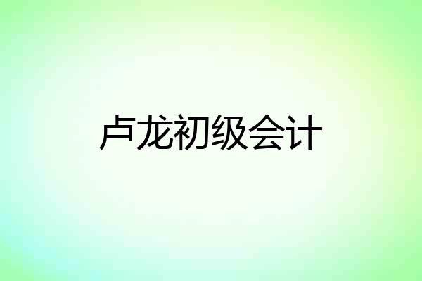 卢龙初级会计