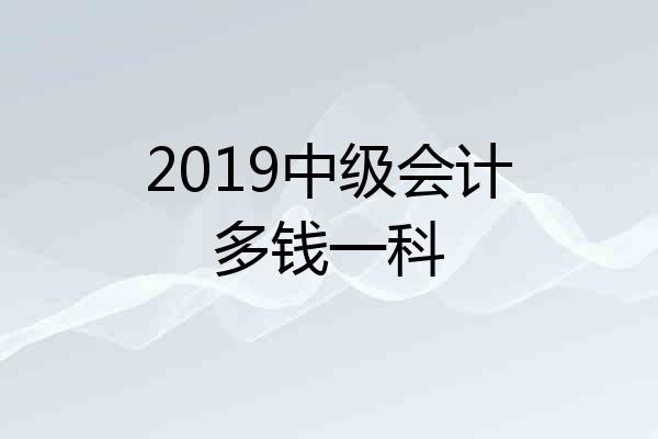 2019中级会计多钱一科