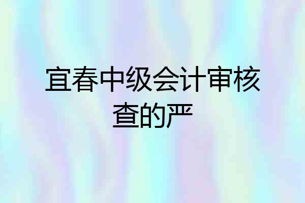 宜春中级会计审核查的严