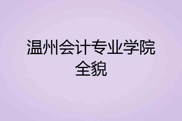 温州会计专业学院全貌