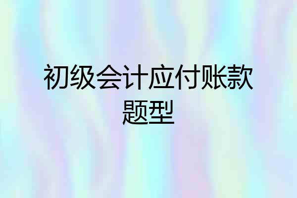初级会计应付账款题型
