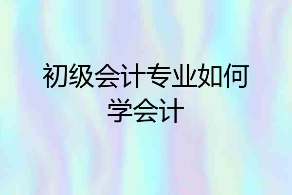 初级会计专业如何学会计