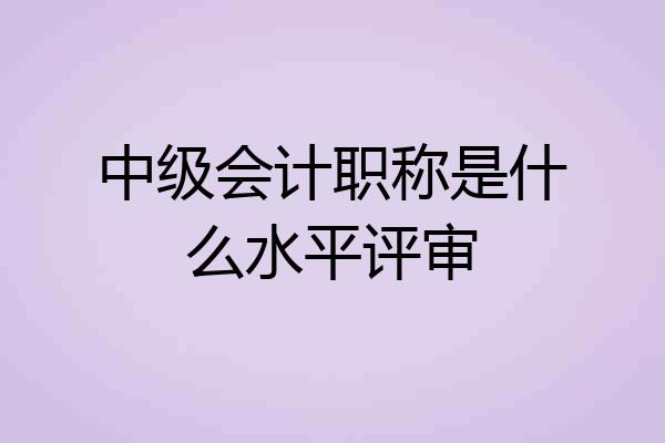 中级会计职称是什么水平评审