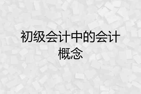 初级会计中的会计概念