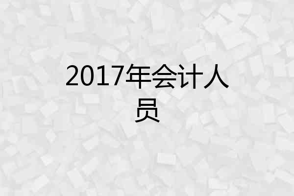 2017年会计人员