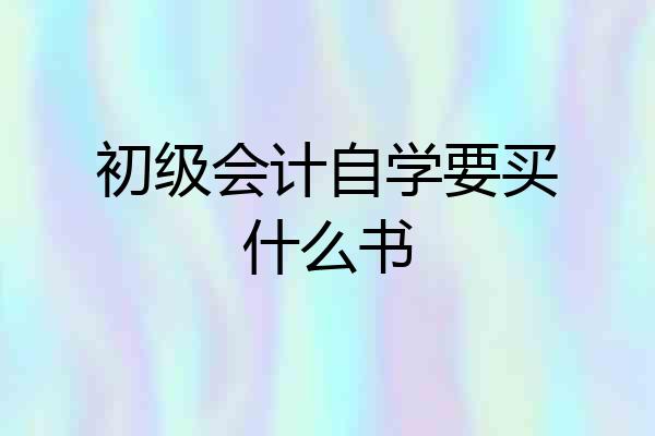 初级会计自学要买什么书