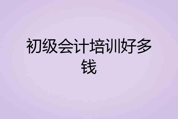 初级会计培训好多钱