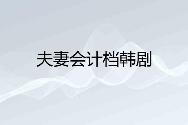 夫妻会计档韩剧