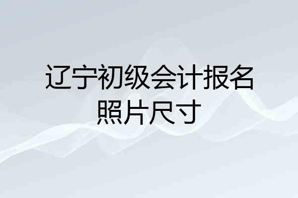 辽宁初级会计报名照片尺寸
