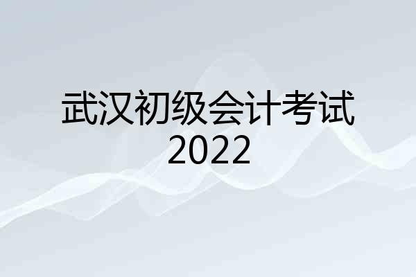 武汉初级会计考试2022