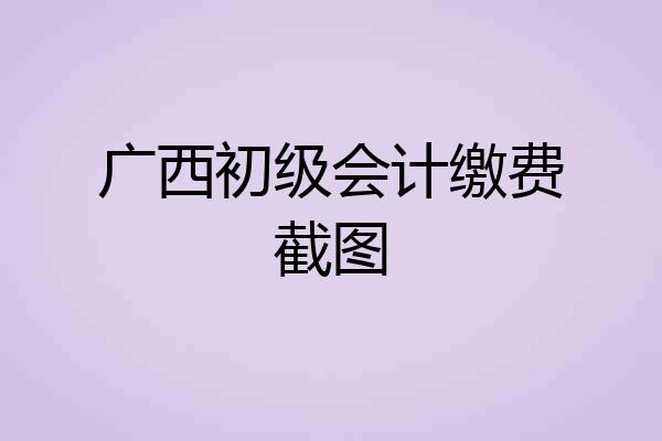 广西初级会计缴费截图