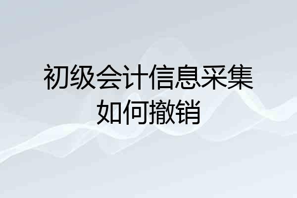 初级会计信息采集如何撤销