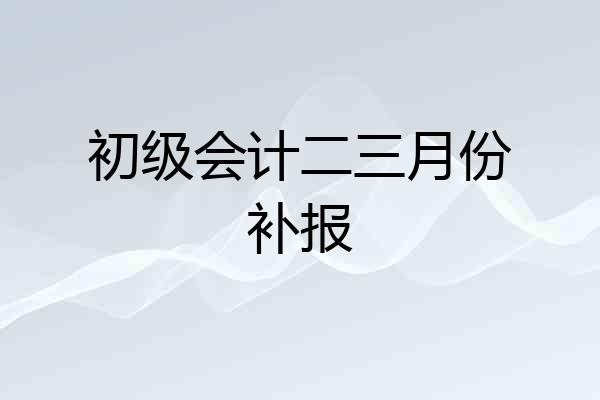 初级会计二三月份补报