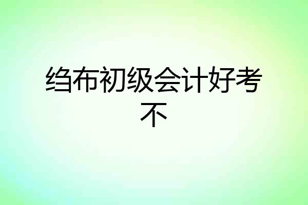 绉布初级会计好考不