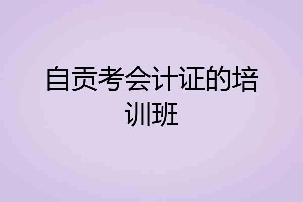 自贡考会计证的培训班
