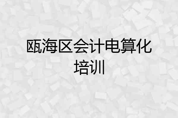 瓯海区会计电算化培训