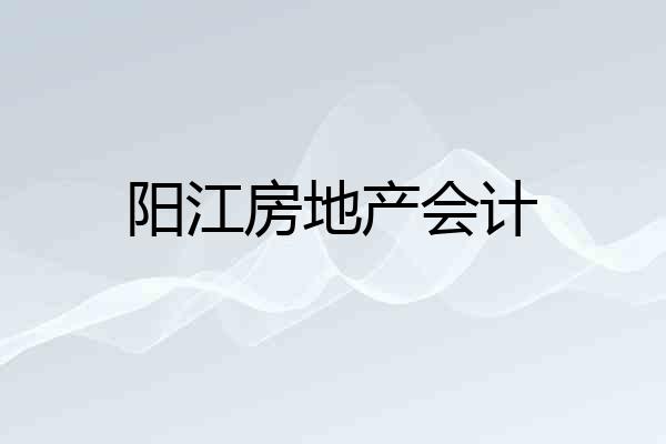 阳江房地产会计