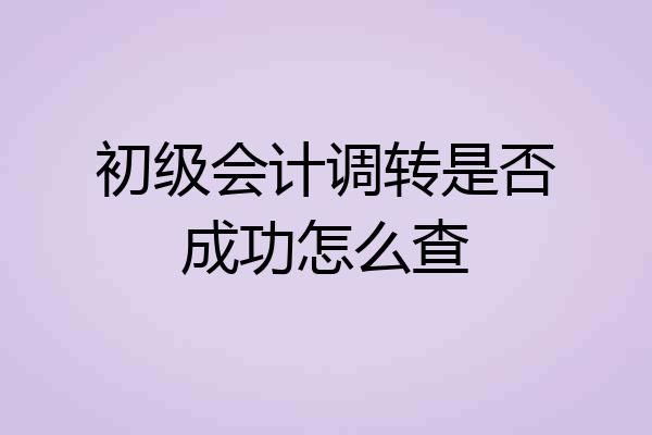 初级会计调转是否成功怎么查