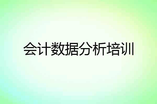 会计数据分析培训