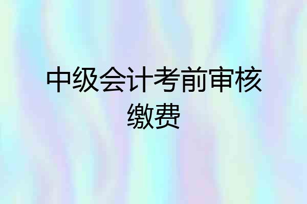 中级会计考前审核缴费