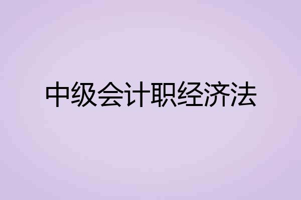 中级会计职经济法