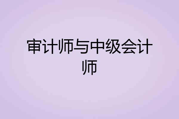 审计师与中级会计师