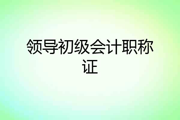 领导初级会计职称证