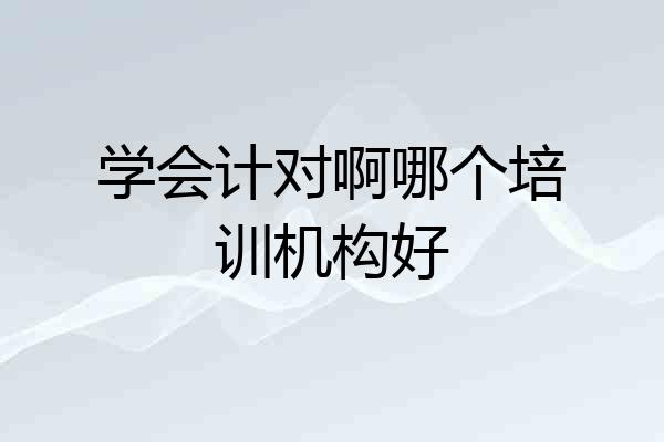 学会计对啊哪个培训机构好