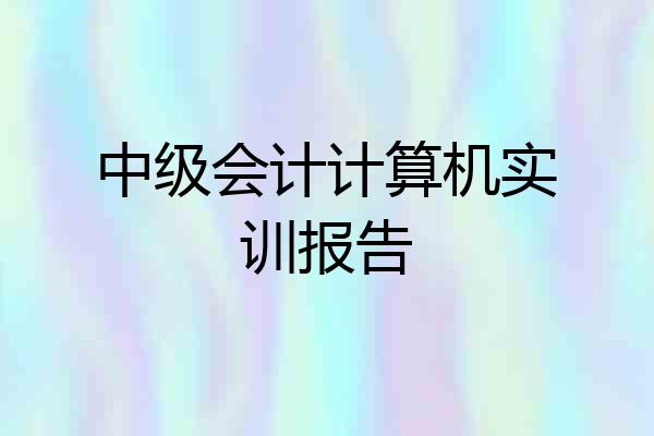 中级会计计算机实训报告