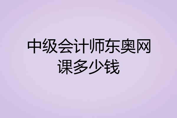 中级会计师东奥网课多少钱