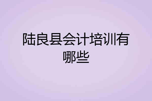 陆良县会计培训有哪些