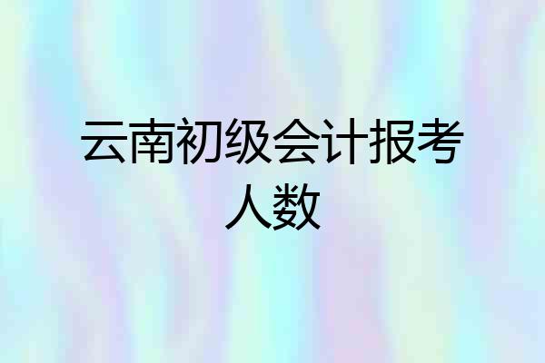 云南初级会计报考人数