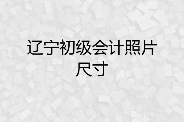 辽宁初级会计照片尺寸