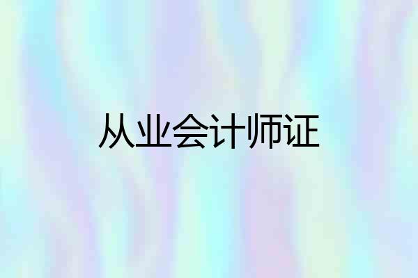 从业会计师证