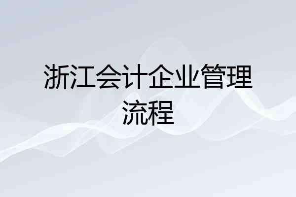 浙江会计企业管理流程