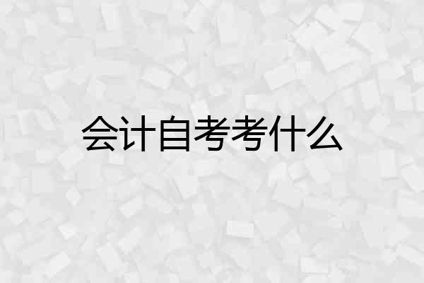 会计自考考什么