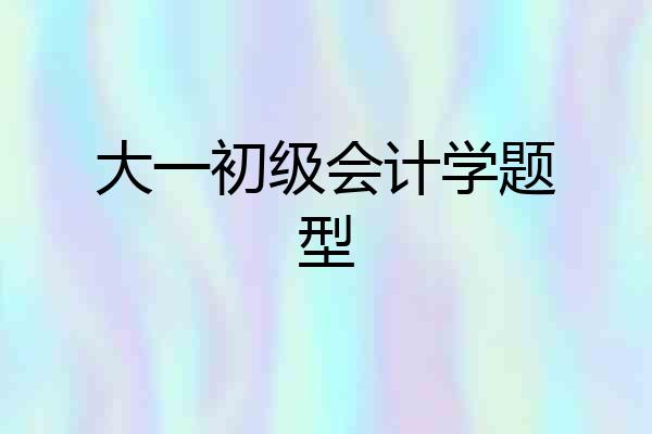 大一初级会计学题型