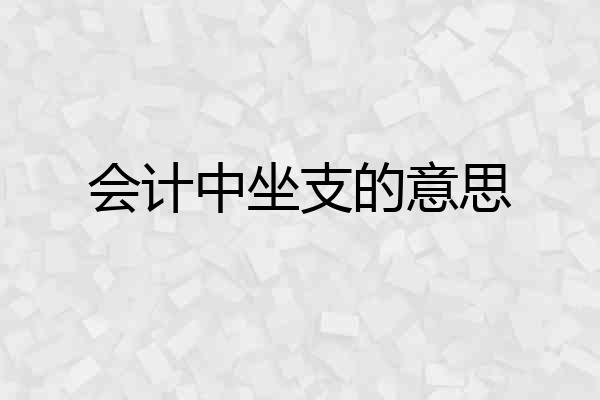 会计中坐支的意思