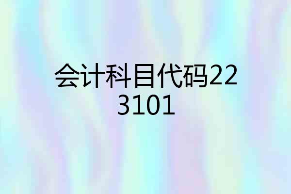 会计科目代码223101