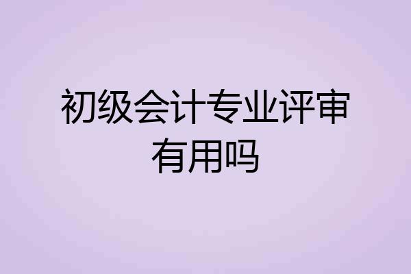 初级会计专业评审有用吗
