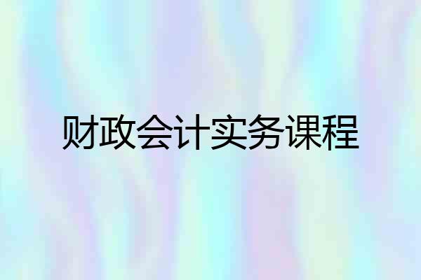 财政会计实务课程