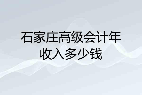 石家庄高级会计年收入多少钱