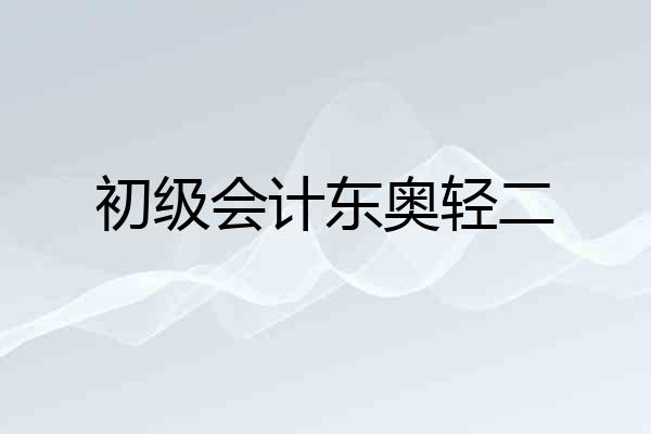 初级会计东奥轻二
