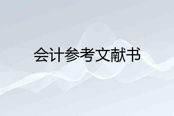 会计参考文献书