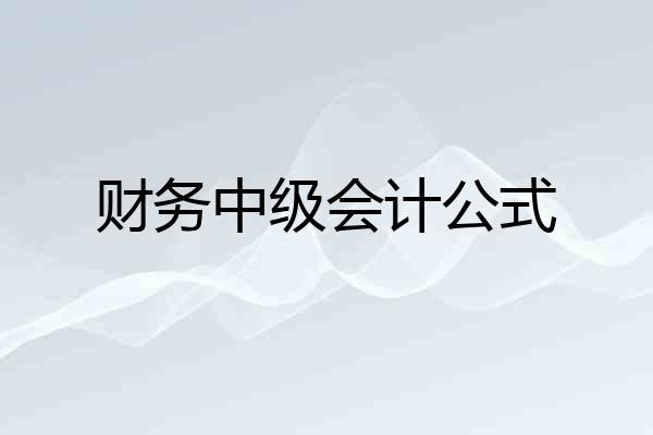 财务中级会计公式